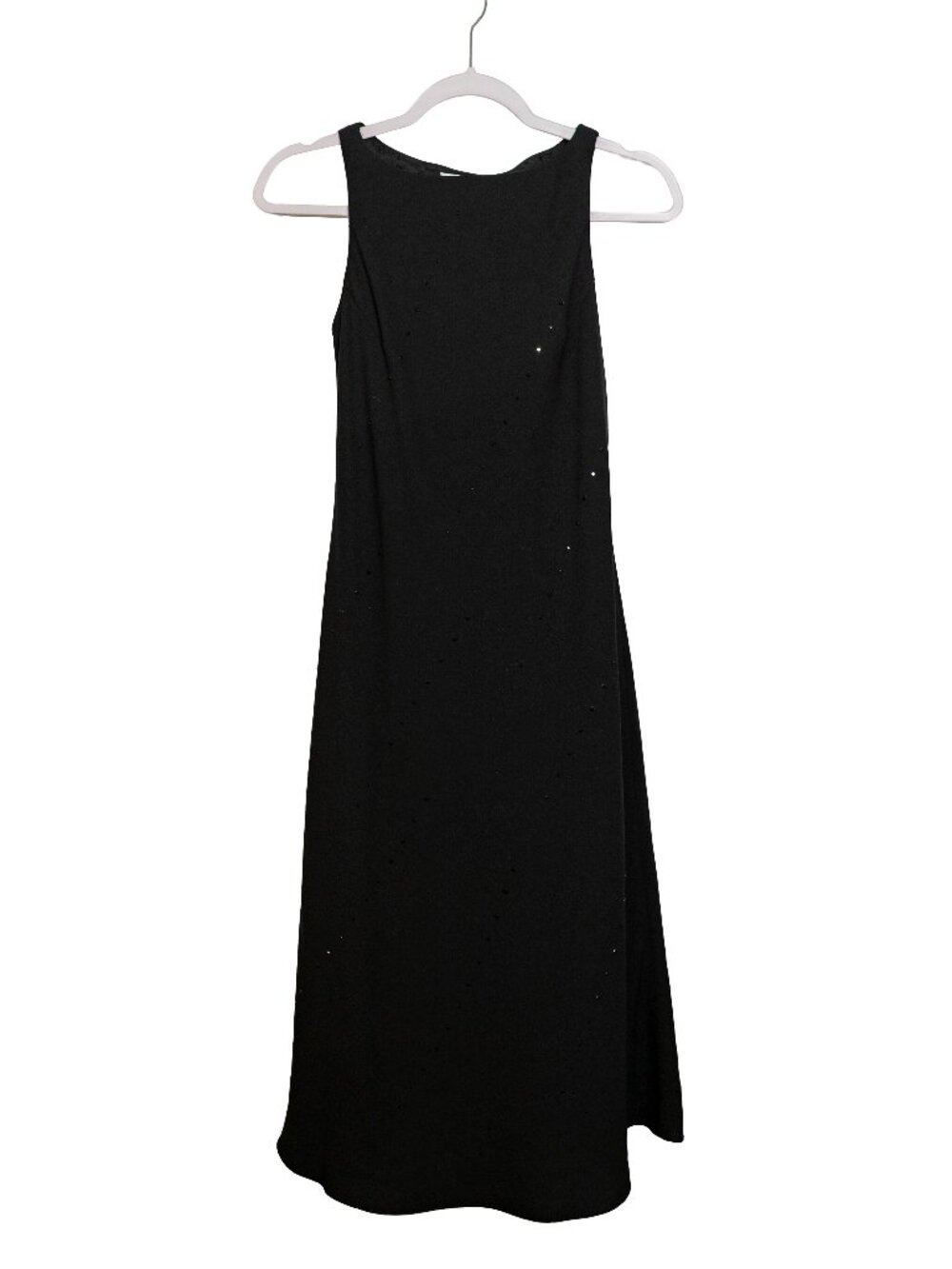 Vintage Y2K Petite Sophisticate Black Sleeveless Midi Dress /Sleek Style/ Size 2